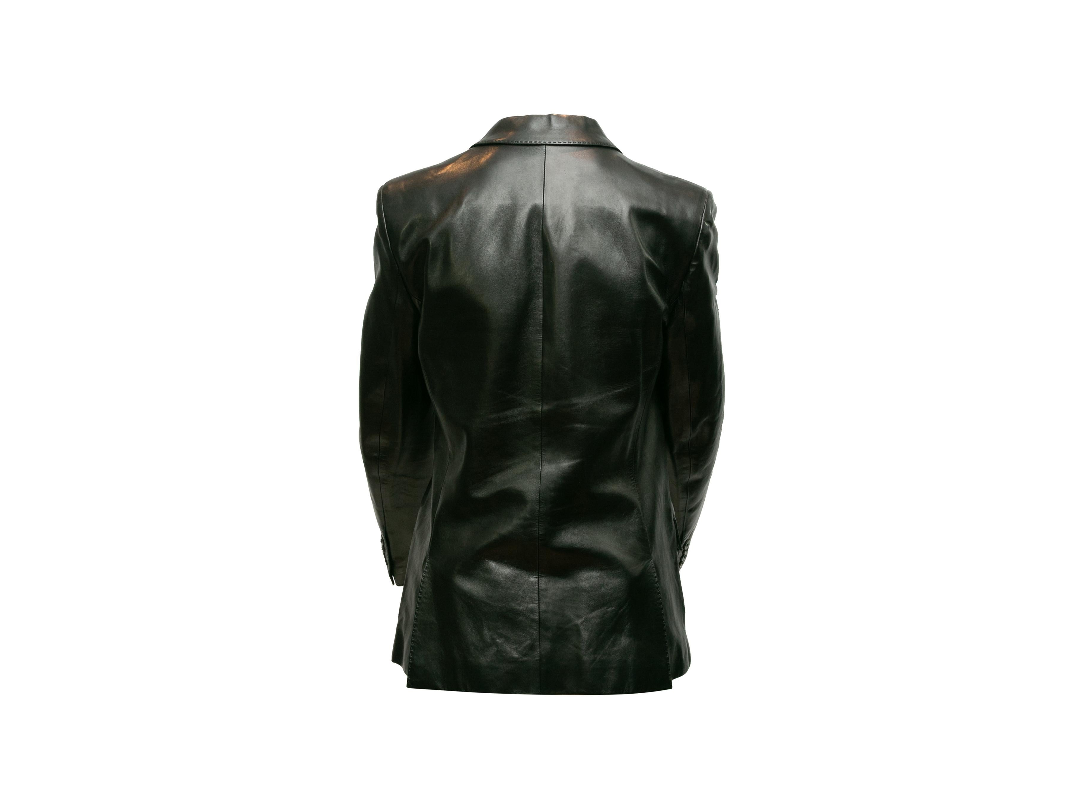 Yves Saint Laurent Black Leather Blazer 1