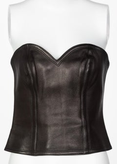 Yves Saint Laurent Black Leather Bustier Top YSL, 2009