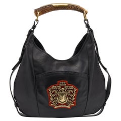 Yves Saint Laurent Black Leather Mombasa Hobo Bag 862906 at