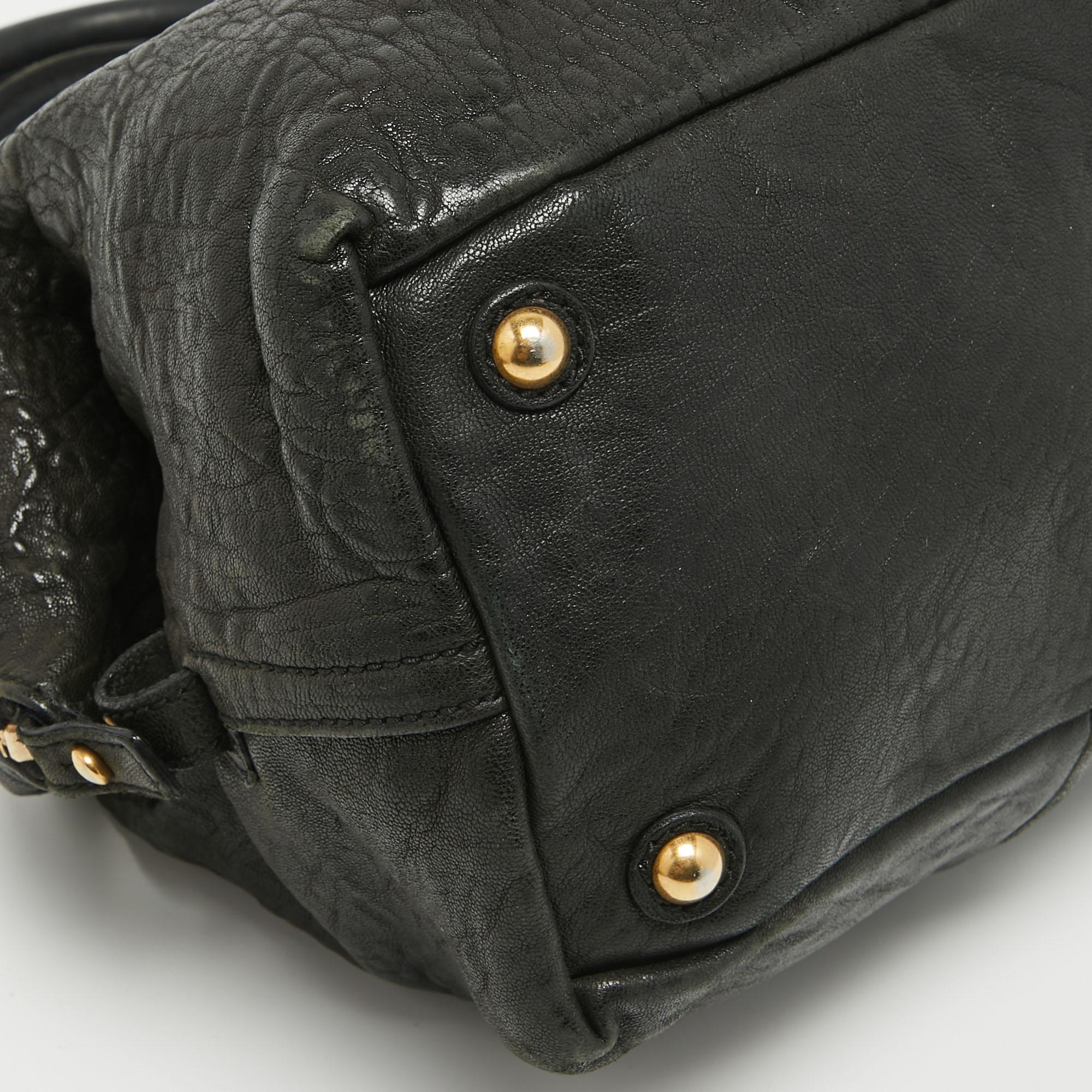 Yves Saint Laurent Easy Y Boston Tasche aus schwarzem Leder im Angebot 6