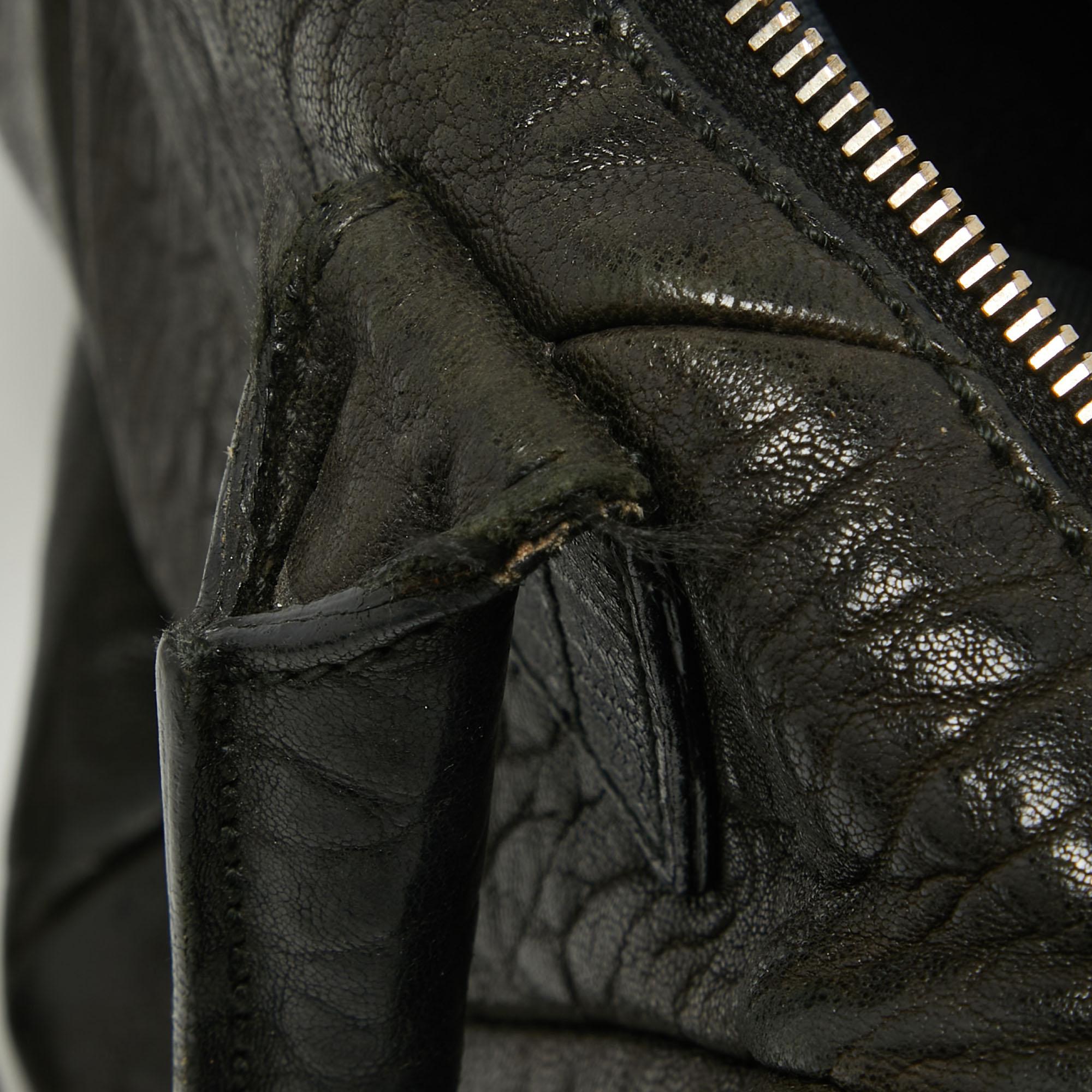 Yves Saint Laurent Easy Y Boston Tasche aus schwarzem Leder im Angebot 12