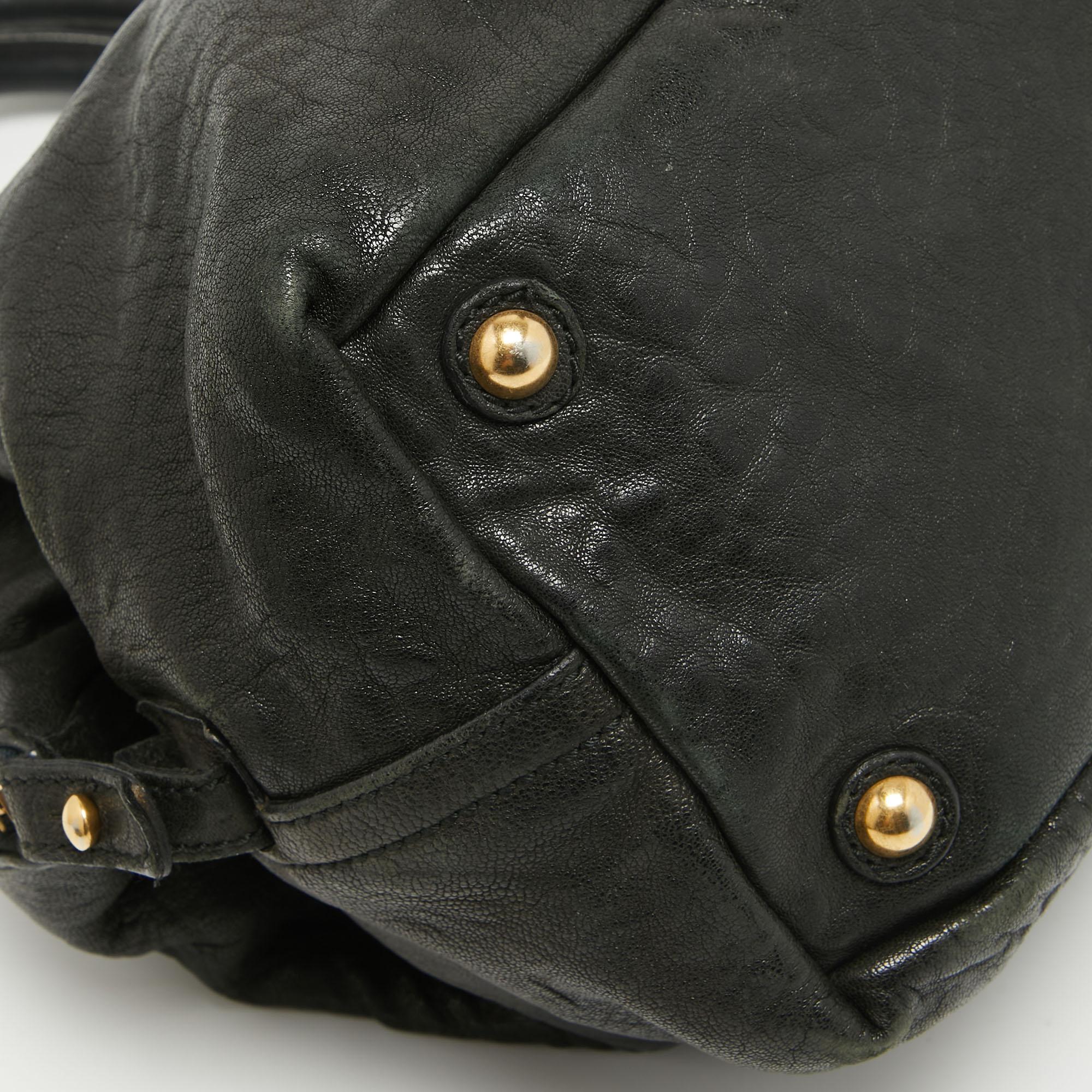 Yves Saint Laurent Easy Y Boston Tasche aus schwarzem Leder im Angebot 3