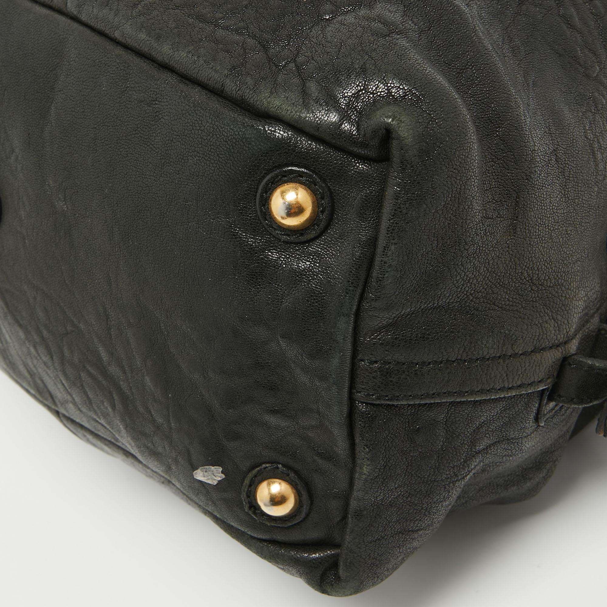Yves Saint Laurent Easy Y Boston Tasche aus schwarzem Leder im Angebot 5