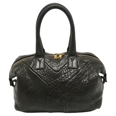 Yves Saint Laurent Easy Y Boston Tasche aus schwarzem Leder