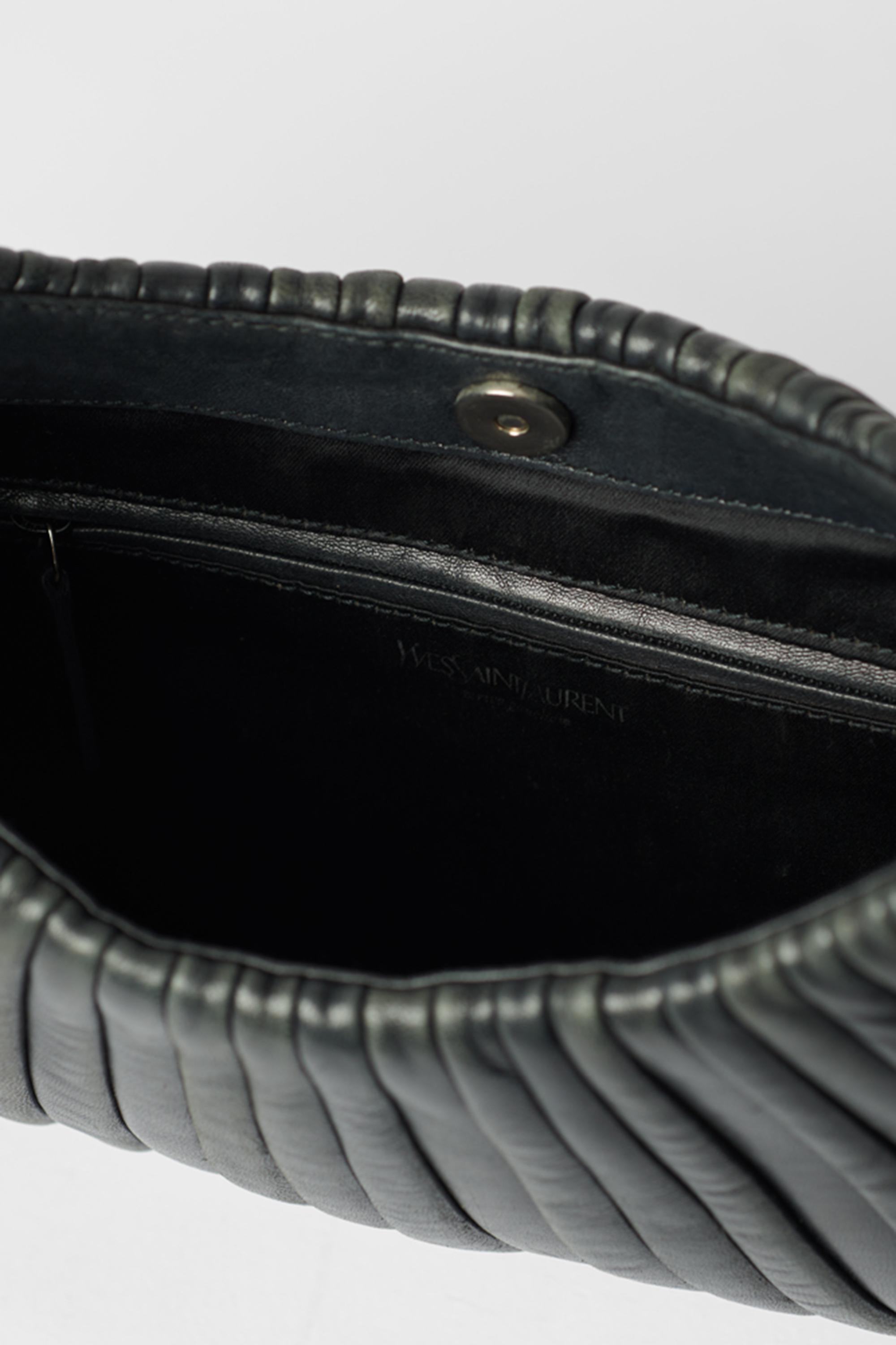 Yves Saint Laurent  Black Leather Hobo Bag 3