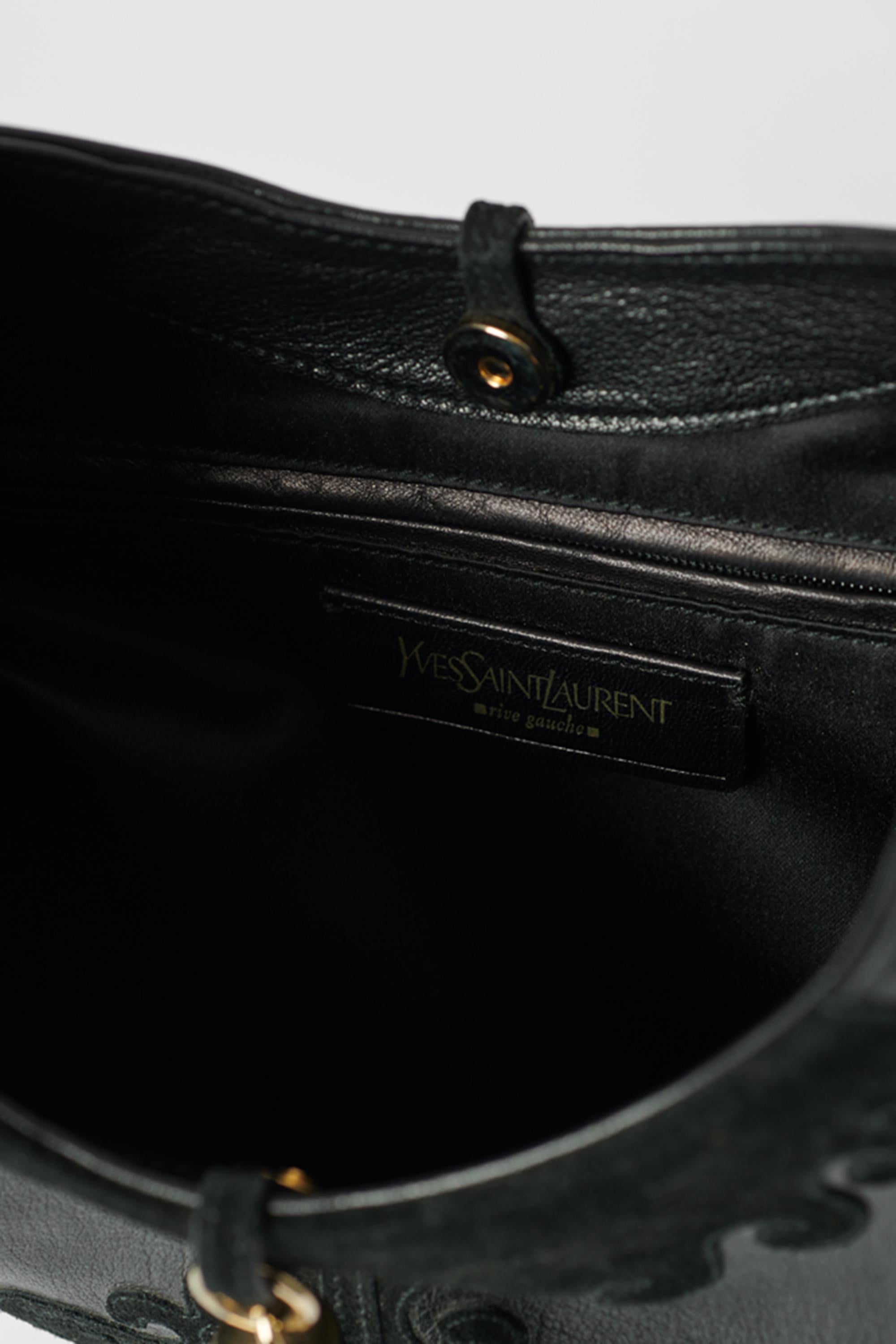 Yves Saint Laurent  Black Leather Hobo Bag with Tassel 3