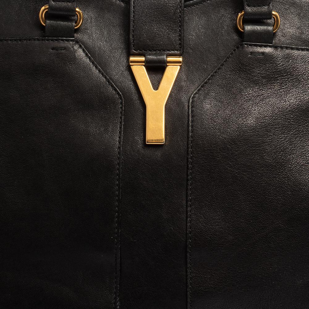 Yves Saint Laurent Black Leather Large Cabas Chyc Tote 3