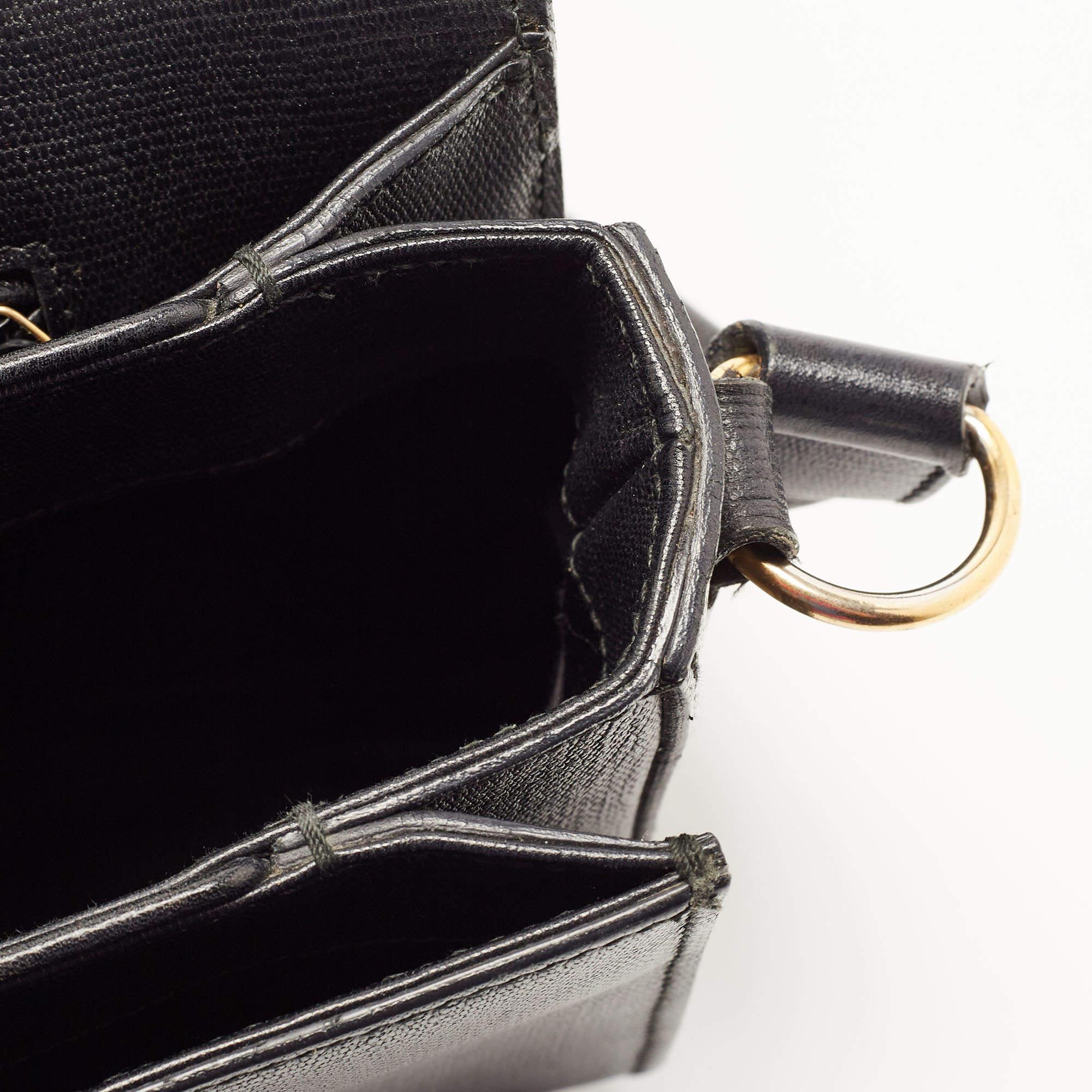 Yves Saint Laurent Black Leather Large Chyc Flap Shoulder Bag 6