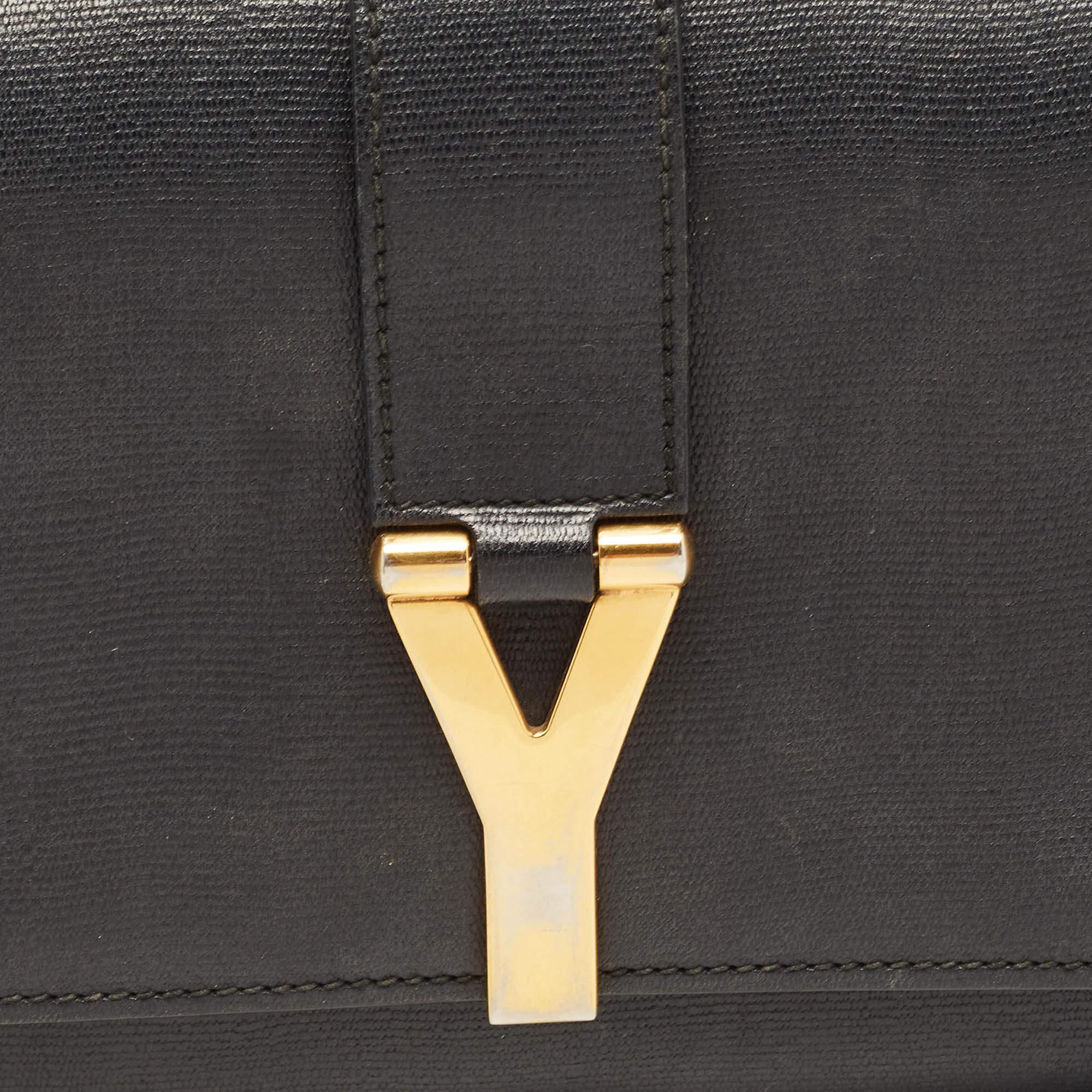 Yves Saint Laurent Black Leather Large Chyc Flap Shoulder Bag 9