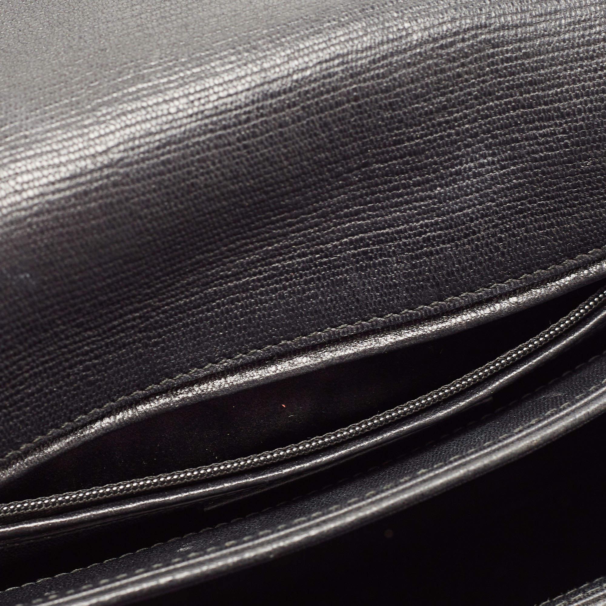 Yves Saint Laurent Black Leather Large Chyc Flap Shoulder Bag 12
