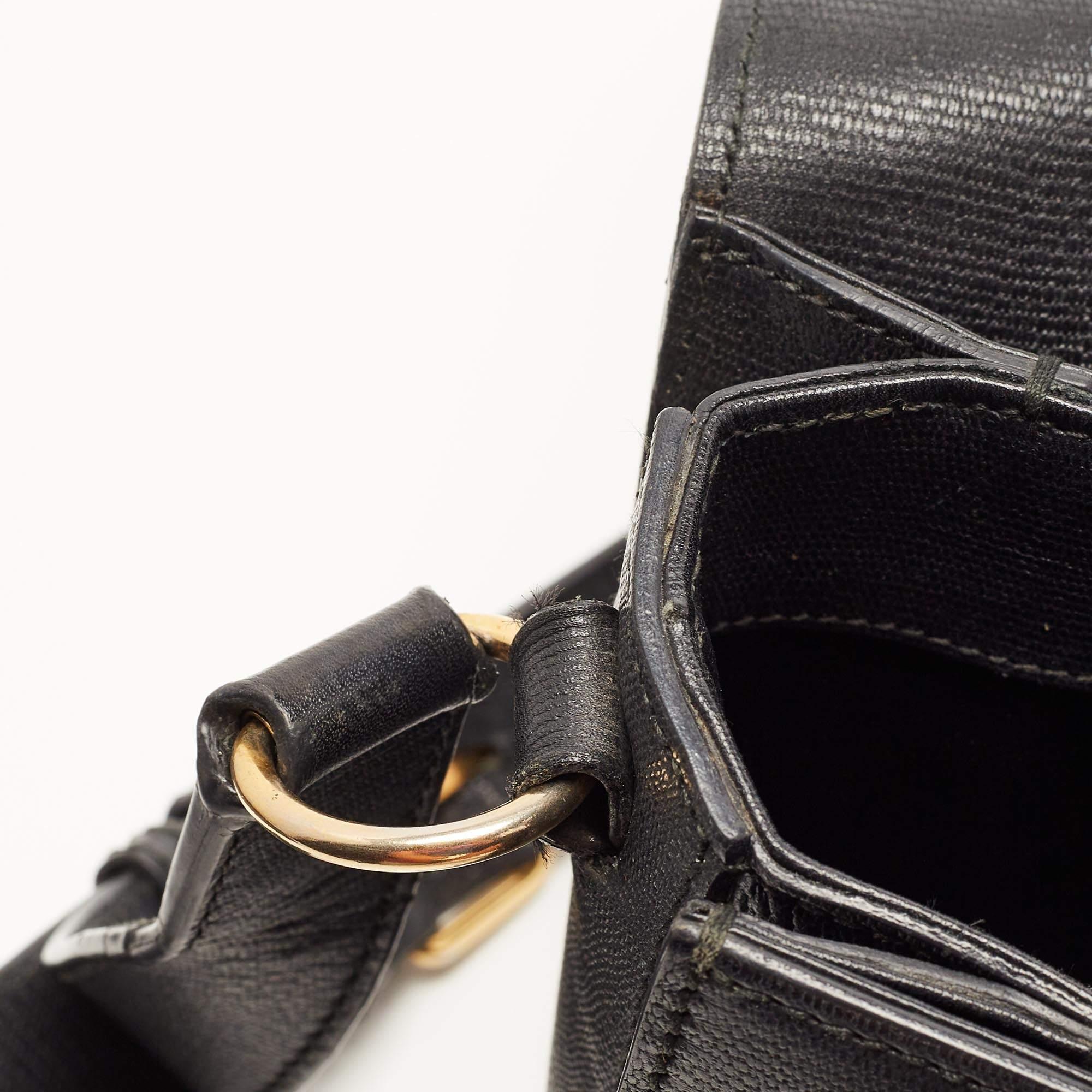 Yves Saint Laurent Black Leather Large Chyc Flap Shoulder Bag 3