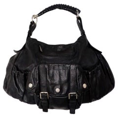 Yves Saint Laurent Black Leather Mala Mala Horn Shoulder Bag circa Y2K