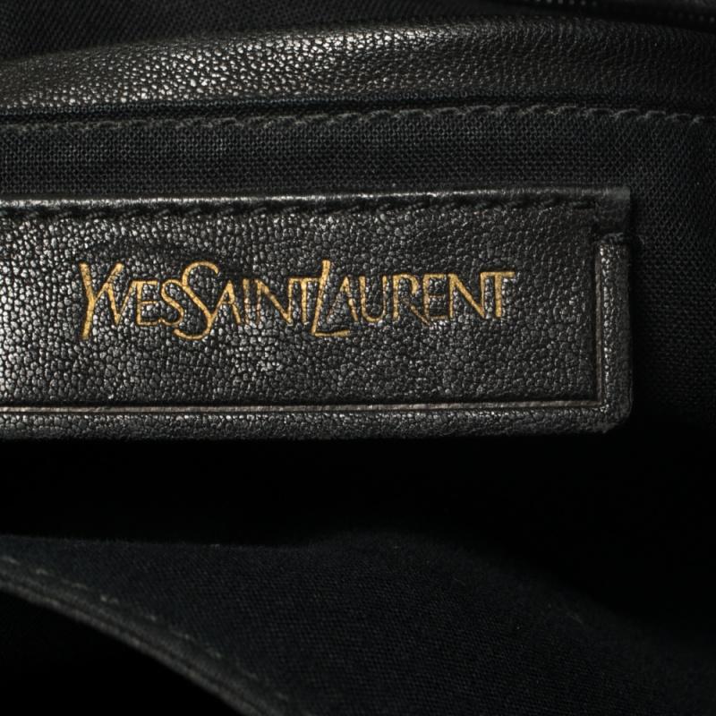 Women's Yves Saint Laurent Black Leather Medium Cabas Chyc Shoulder Bag