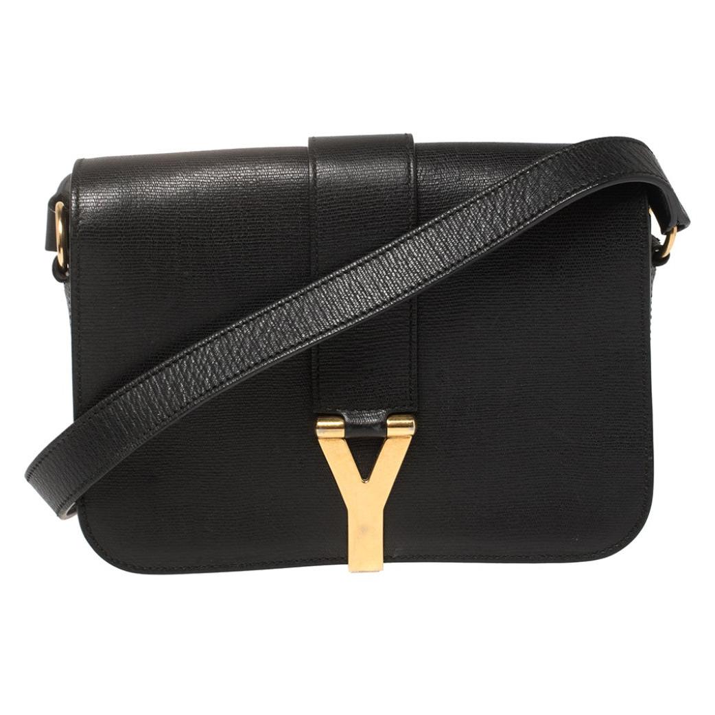 Yves Saint Laurent Black Leather Medium Chyc Flap Bag