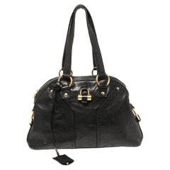 Yves Saint Laurent Black Leather Medium Muse Satchel