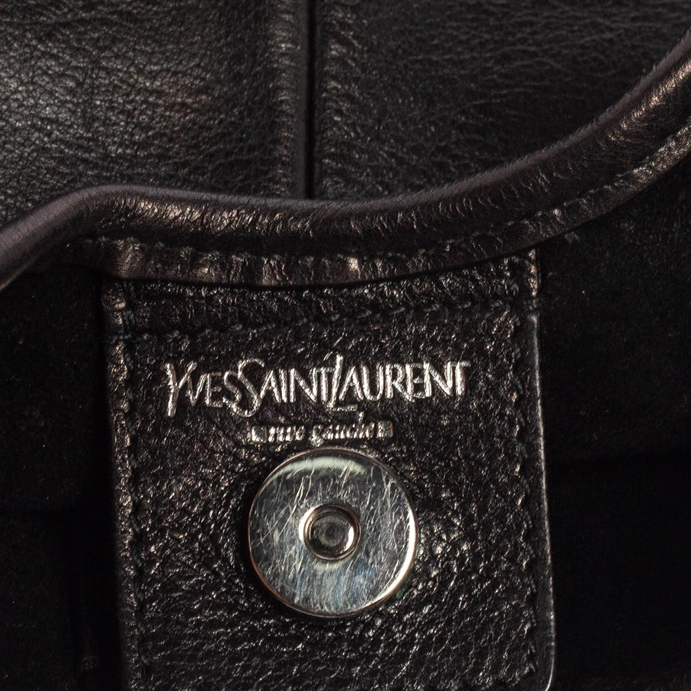 Yves Saint Laurent Black Leather Mini Mombasa Hobo 7