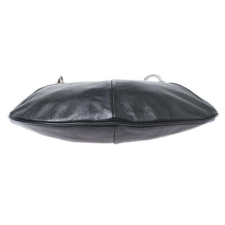Yves Saint Laurent Mombasa Hobo Style Black Leather Handbag #152497