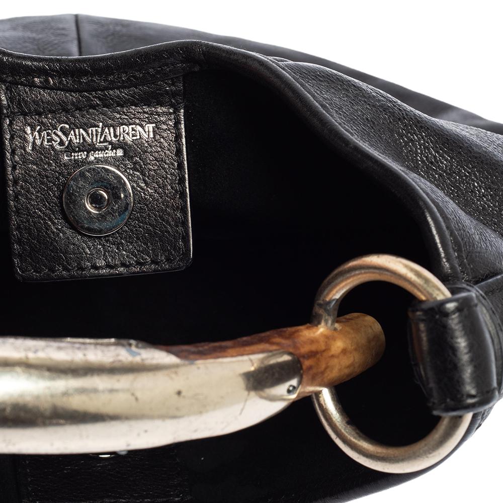 Yves Saint Laurent Black Leather Mini Mombasa Hobo 3