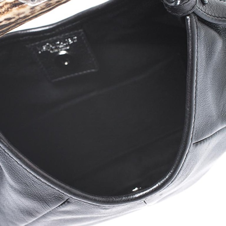 Yves Saint Laurent Black Leather Mini Mombasa Horn Bag - Yoogi's