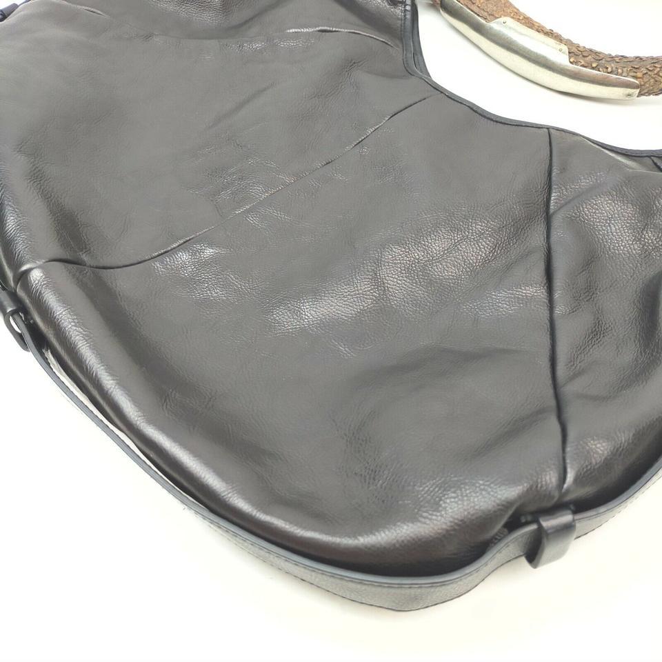 Yves Saint Laurent Black Leather Mombasa Hobo Bag  862906 In Good Condition In Dix hills, NY