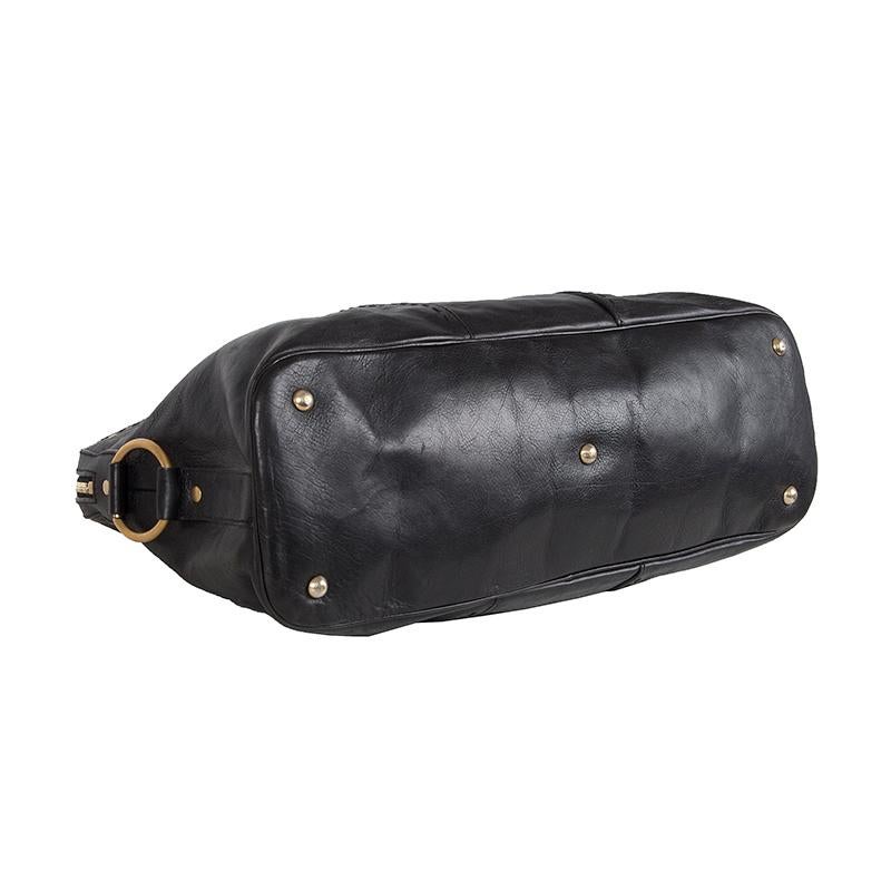 Black YVES SAINT LAURENT black leather MUSE LARGE Shoulder Bag