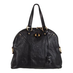 YVES SAINT LAURENT black leather MUSE LARGE Shoulder Bag