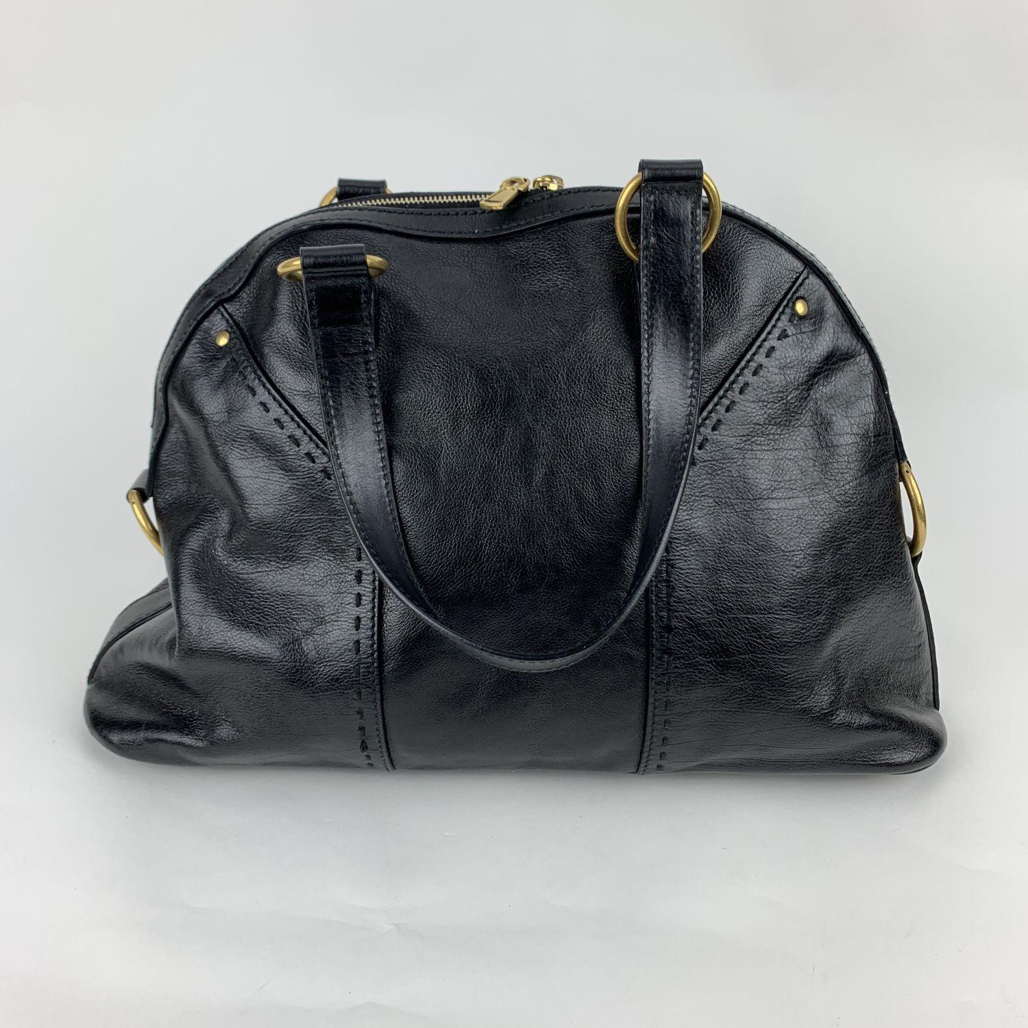 Yves Saint Laurent Black Leather Muse Tote Shoulder Bag 1