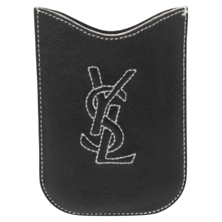Yves Saint Laurent - Cover in pelle nera per telefono in vendita