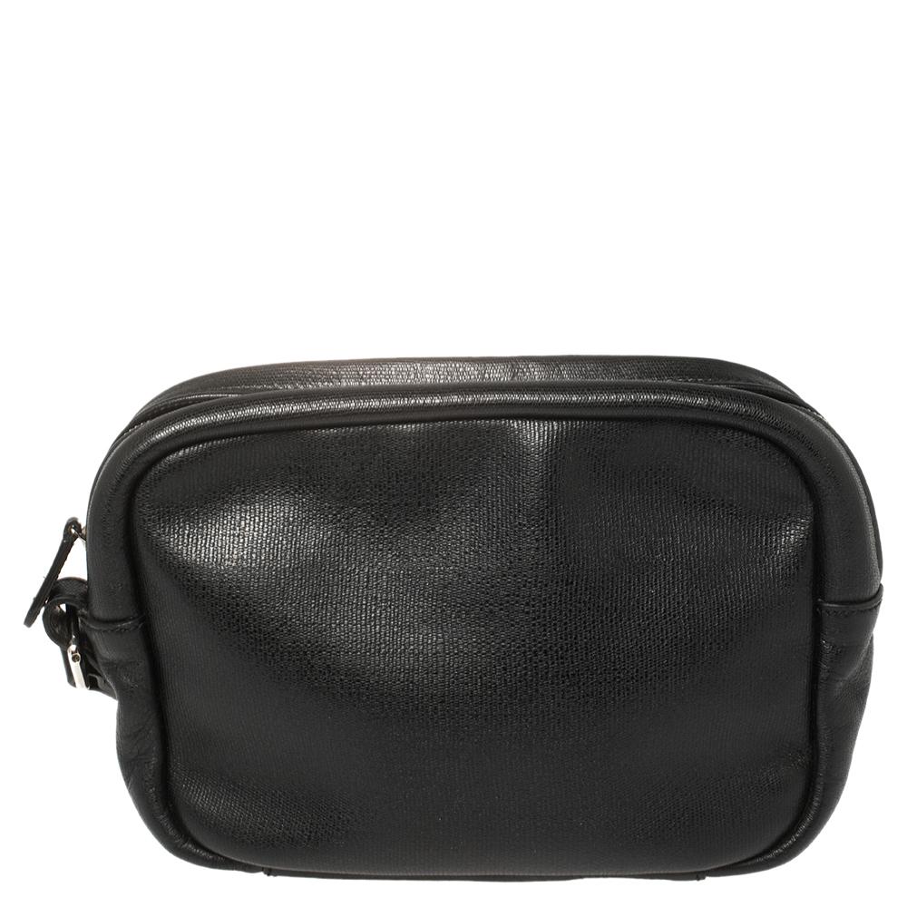 Yves Saint Laurent Black Leather Pouch 2
