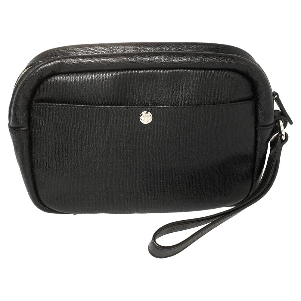 Yves Saint Laurent Black Leather Pouch