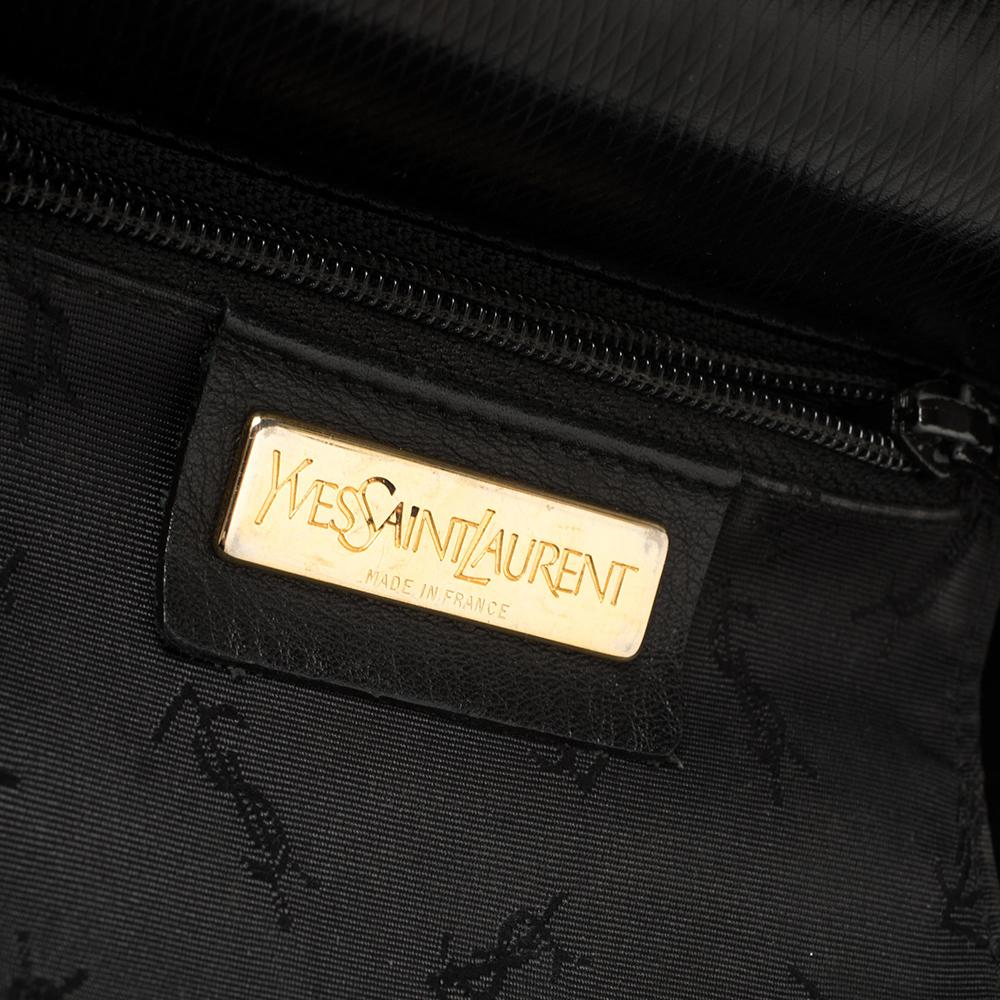 Yves Saint Laurent Black Leather Top Handle Bag 6