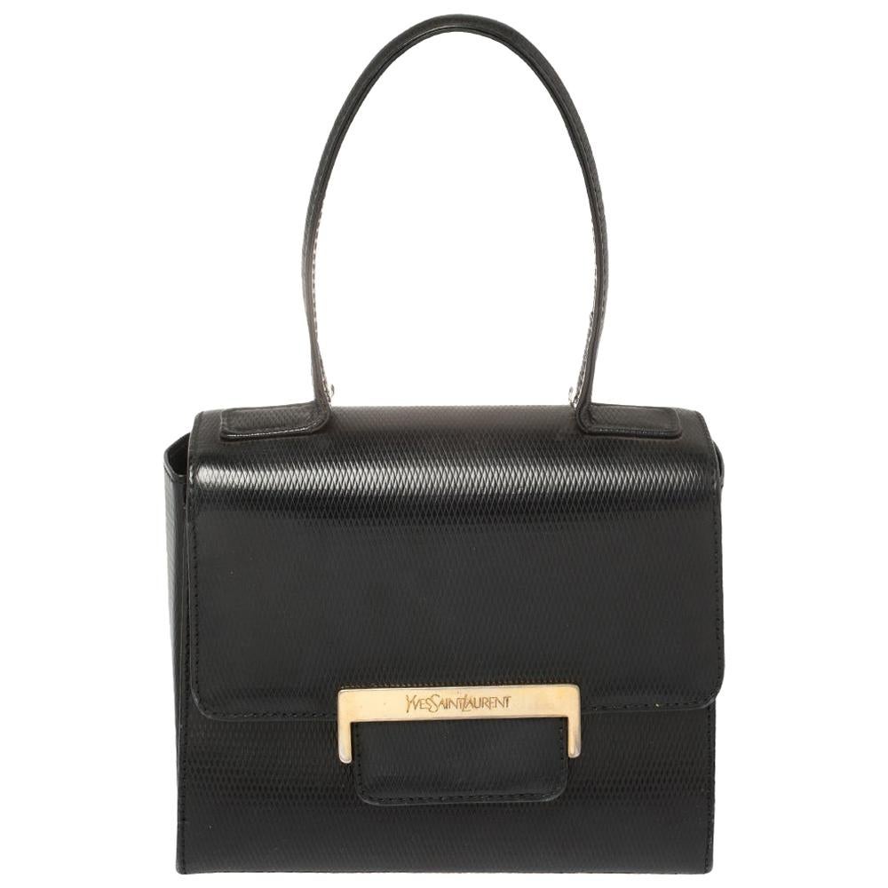 Yves Saint Laurent Black Leather Top Handle Bag