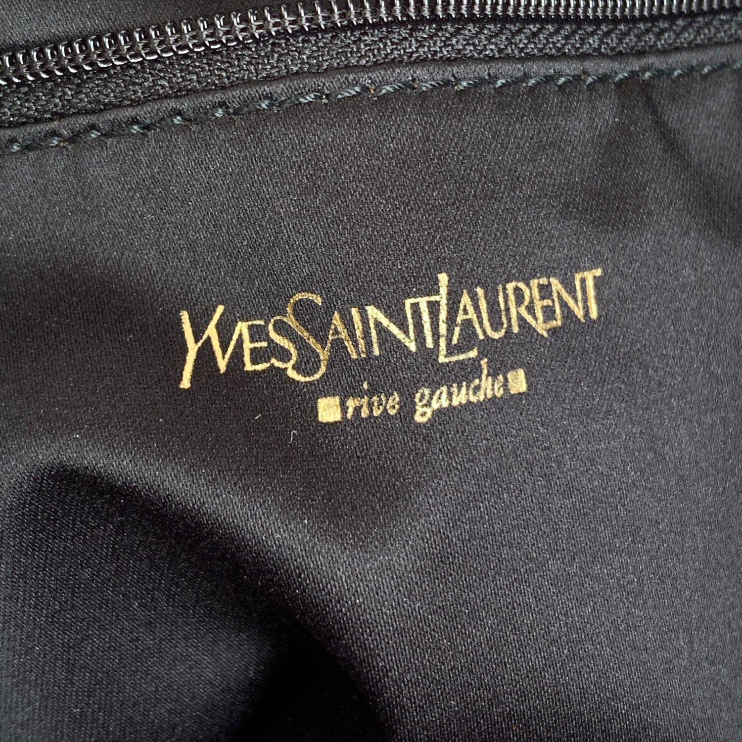 Yves Saint Laurent Black Leather Tote Shopping Bag with Logo In Excellent Condition In Rome, Rome