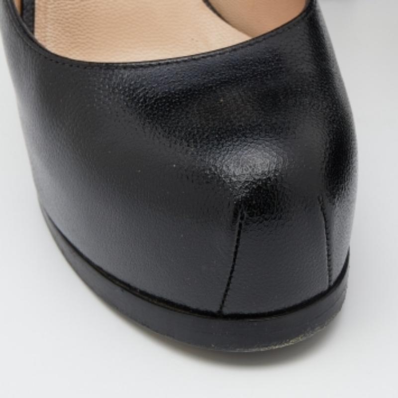 Yves Saint Laurent Schwarze Tribtoo Plateau-Pumps aus Leder Größe 36 im Angebot 1
