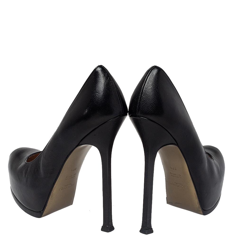 ysl black platform heels