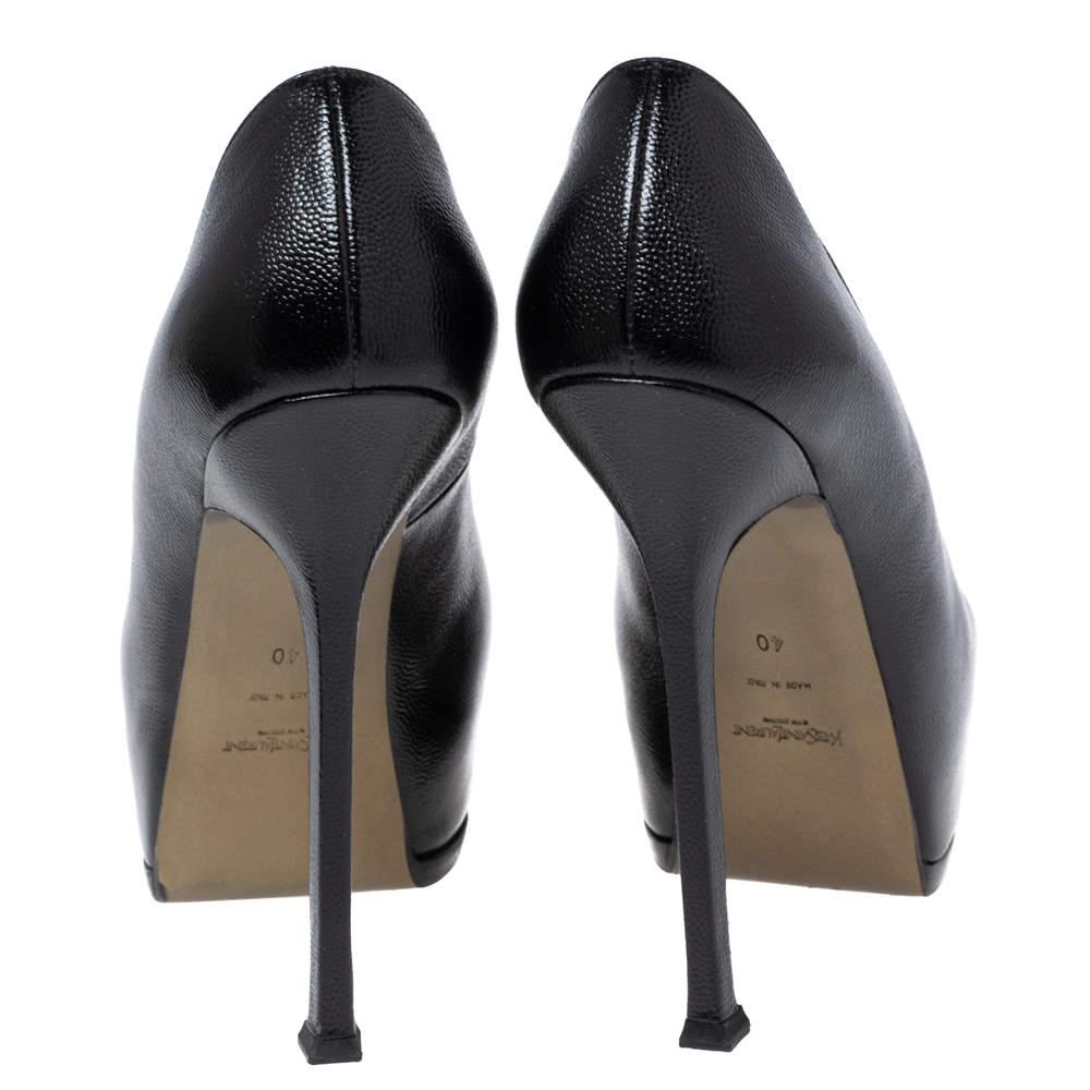 Yves Saint Laurent Black Leather Tribtoo Platform Pumps Size 40 1
