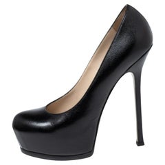 Yves Saint Laurent escarpins à plateforme en cuir noir Tribtoo Taille 40