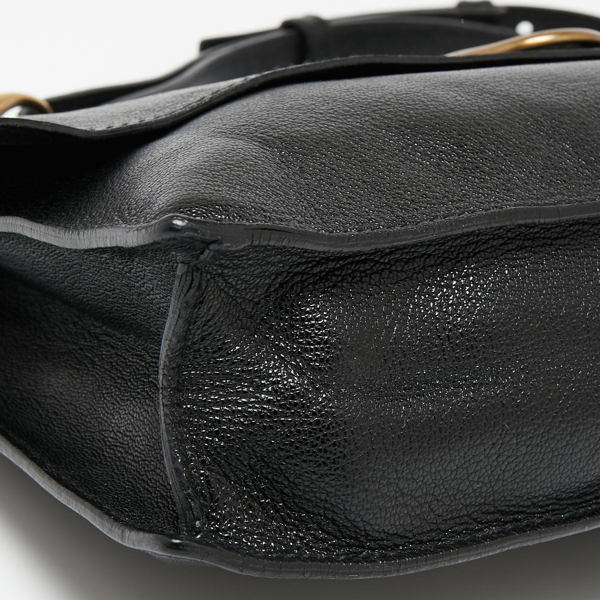 Yves Saint Laurent Black Leather Turnlock Buckle Flap Top Handle Bag 5