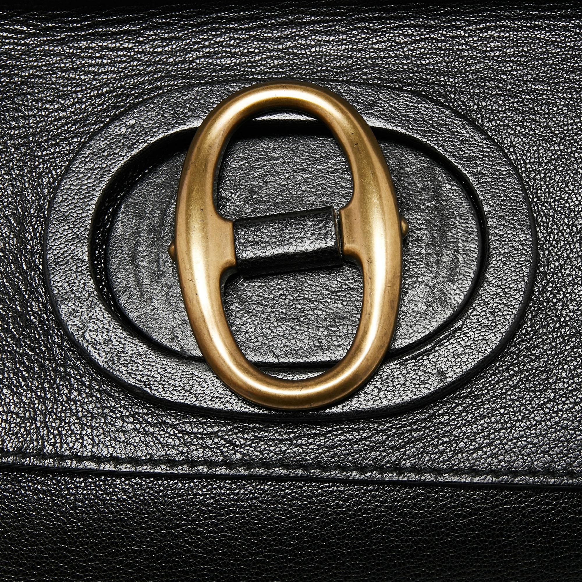 Yves Saint Laurent Black Leather Turnlock Buckle Flap Top Handle Bag 6