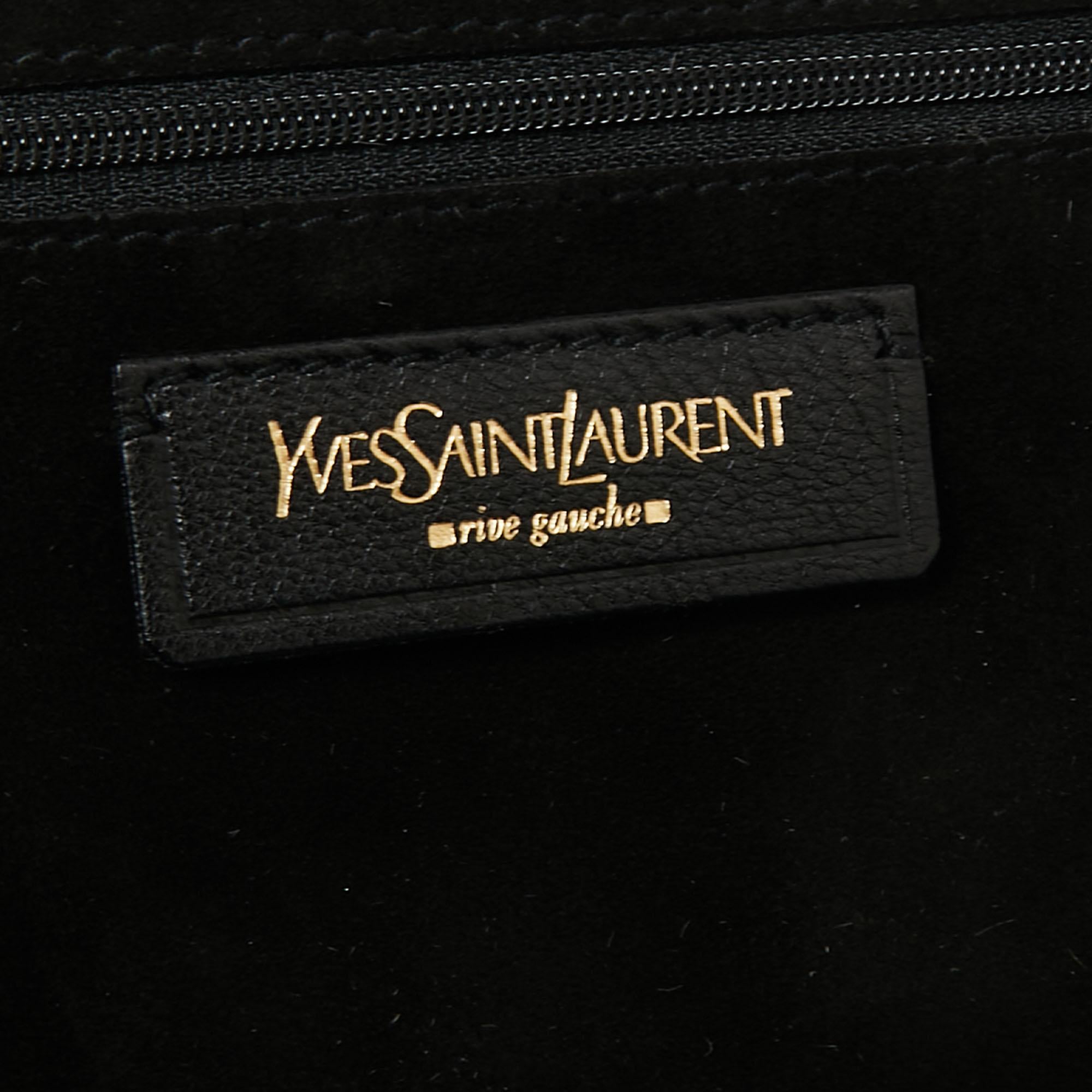 Yves Saint Laurent Black Leather Turnlock Buckle Flap Top Handle Bag 2