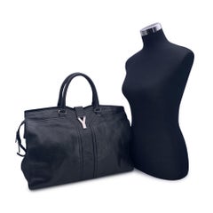 Yves Saint Laurent Black Leather Y Cabas Chyc Large Travel Bag