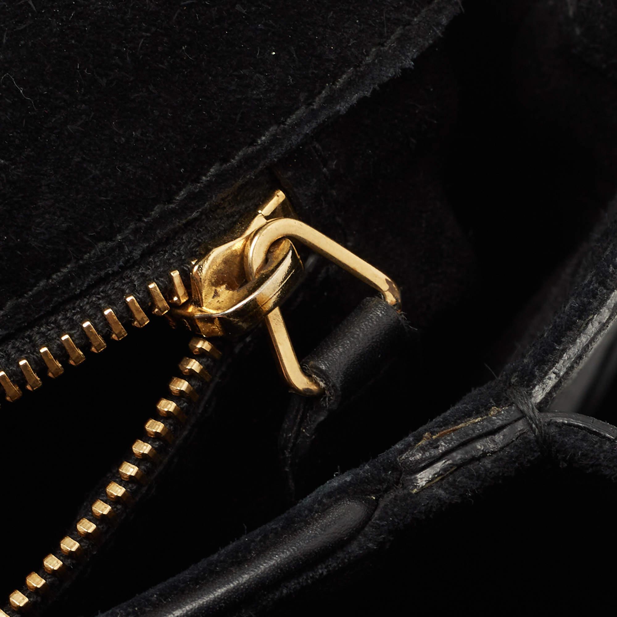 Yves Saint Laurent Black Leather Y-Ligne Flap Shoulder Bag 7