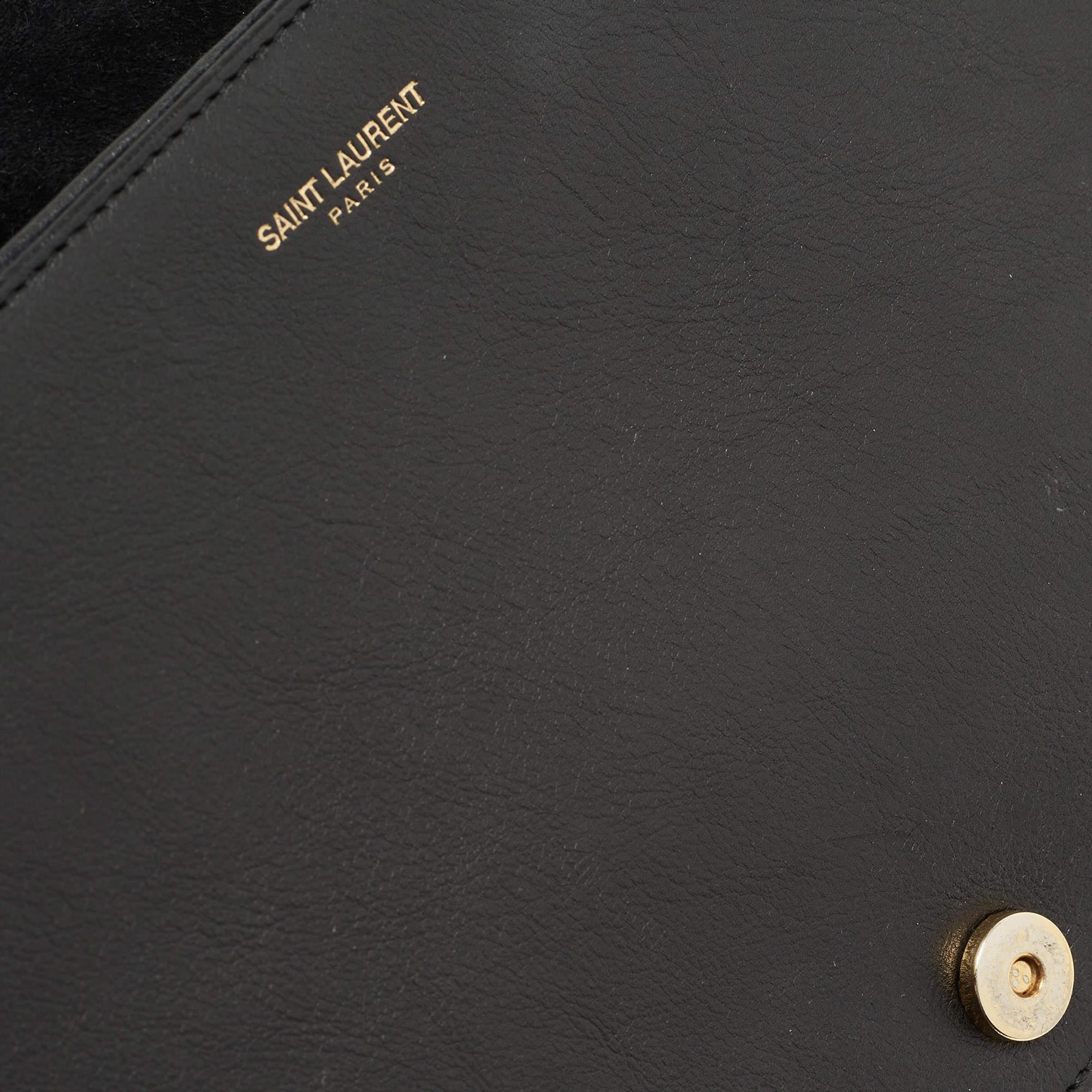 Yves Saint Laurent Black Leather Y-Ligne Flap Shoulder Bag 14