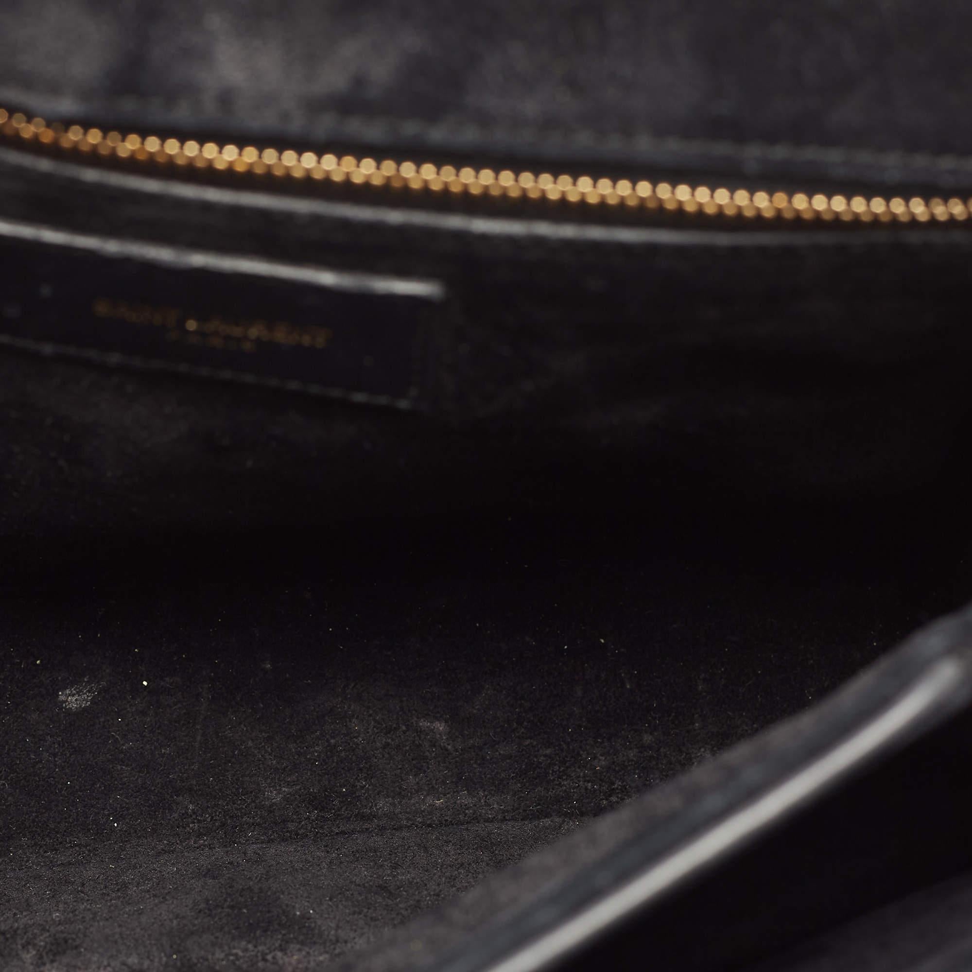 Yves Saint Laurent Black Leather Y-Ligne Flap Shoulder Bag 1