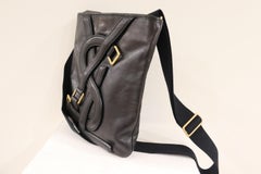 Yves Saint Laurent black leather YSL shoulder bag