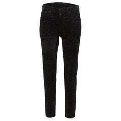 Yves Saint Laurent Black leopard Velvet Flock Saint Laurent Pants