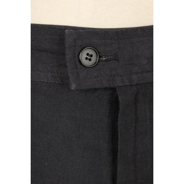 Donna Pantaloni in lino e seta neri di Yves Saint Laurent in vendita