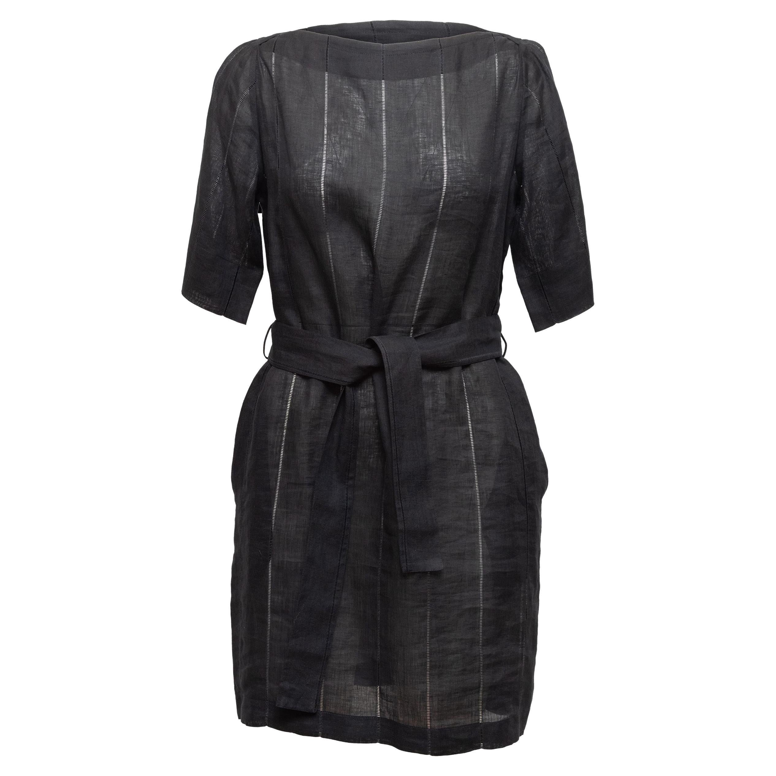 Yves Saint Laurent Black Linen Dress