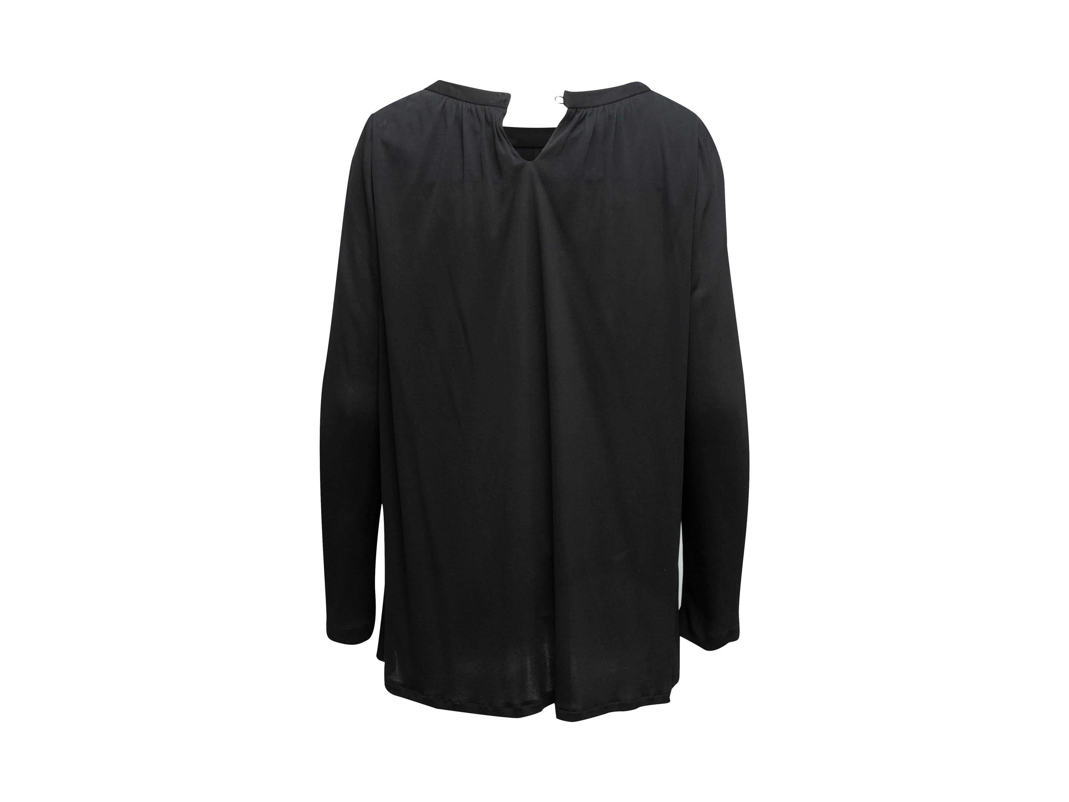 Yves Saint Laurent Black Long Sleeve Top In Good Condition In New York, NY