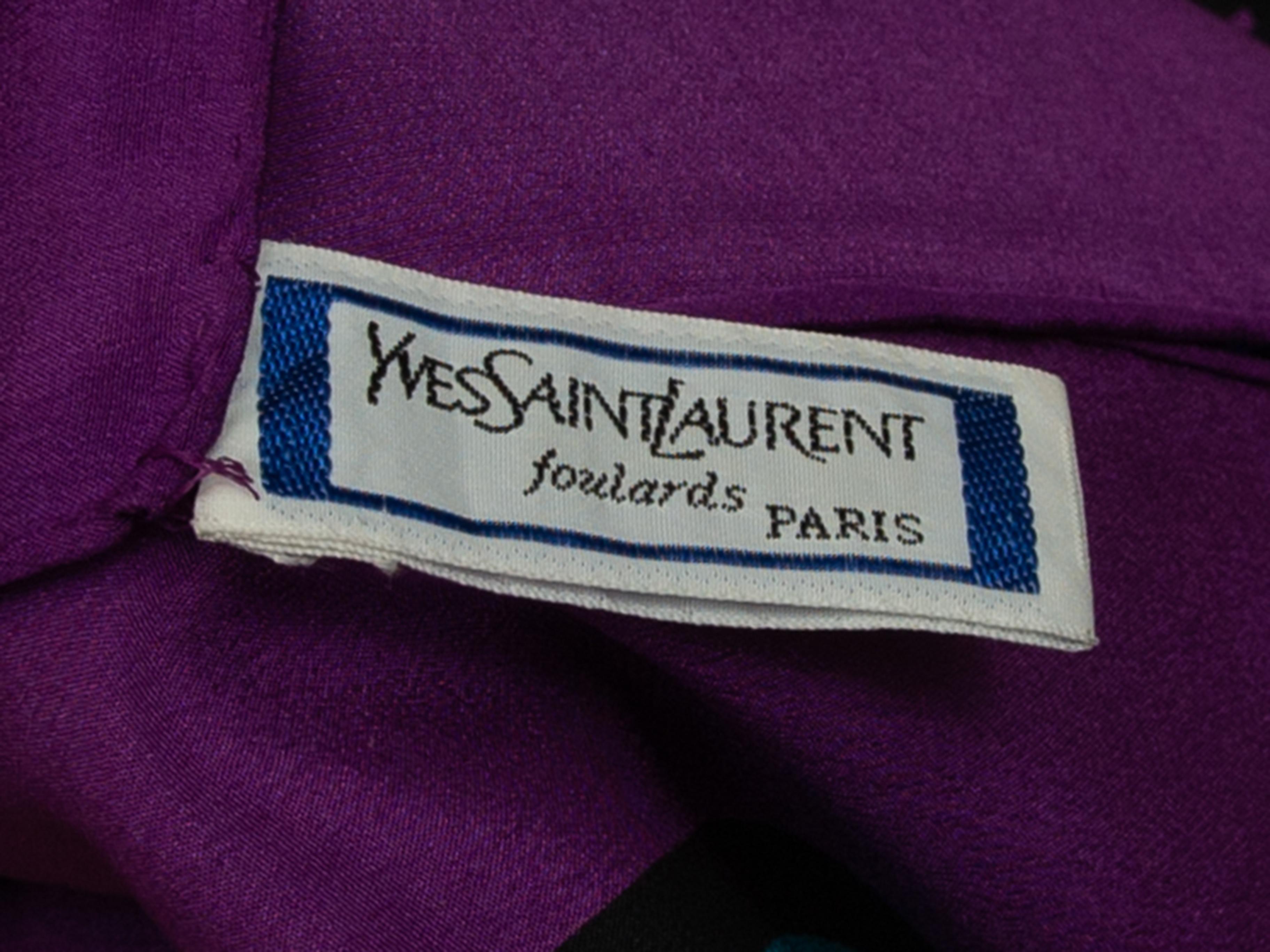 Yves Saint Laurent Black & Multicolor Silk Scarf In Excellent Condition In New York, NY